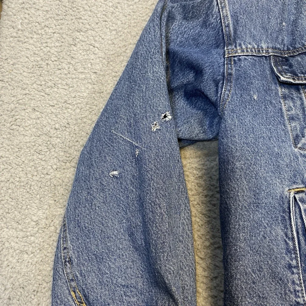 Levi's Premium E Jacket Men's XL Trucker Denim Sherpa Lined‎ Grunge Work 90's